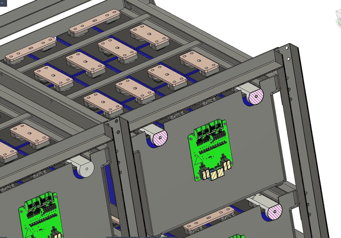 Battery racks inside a containerised energy storage system